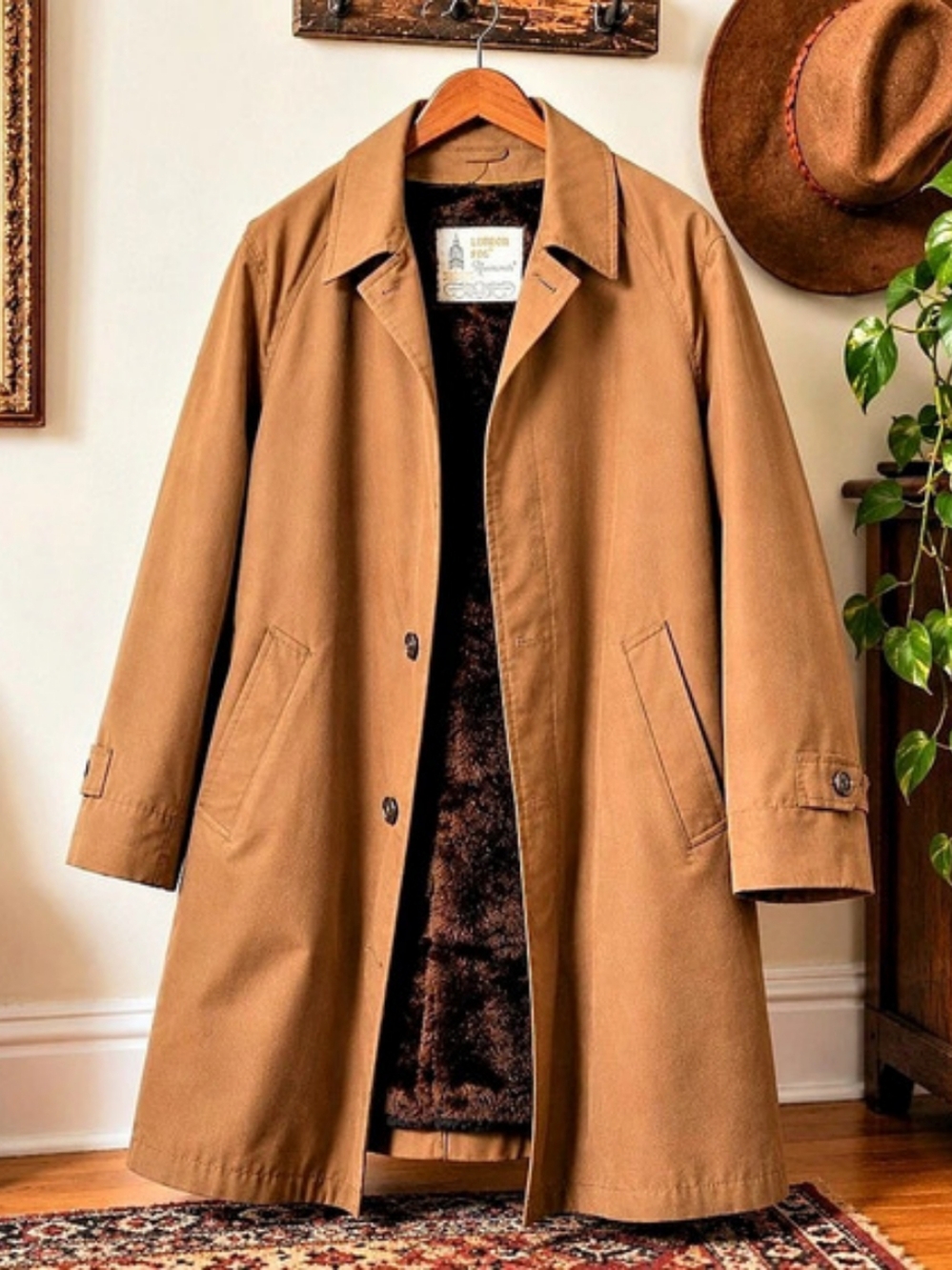London Fog Maincoat Men's Brown Size 42